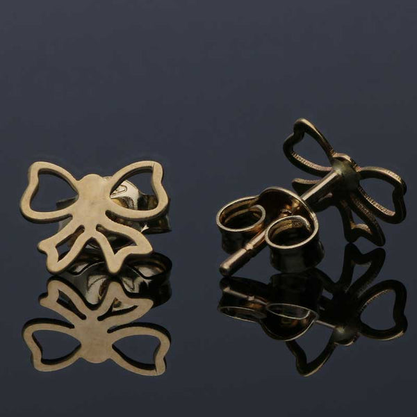 Gold Butterfly Stud Earrings 18KT - FKJERN18KU3064