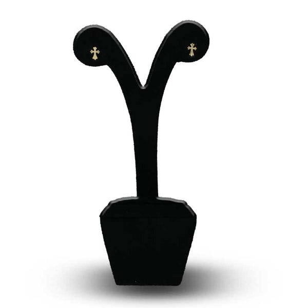 Gold Cross Stud Earrings 18KT - FKJERN18KU3066