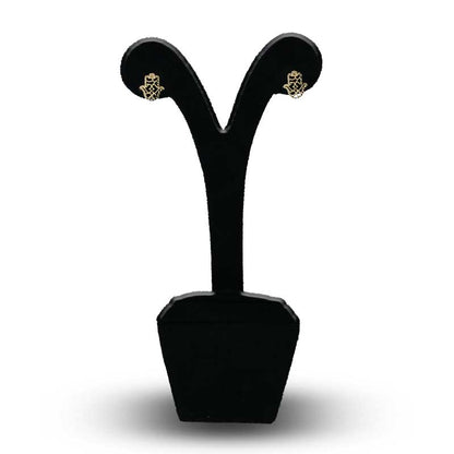 Gold Hamsa Hand Stud Earrings 18KT - FKJERN18KU3069