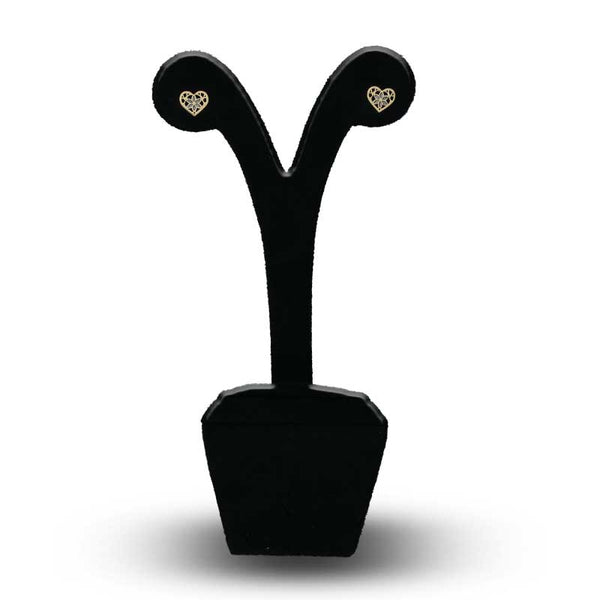 Gold Heart Stud Earrings 18KT - FKJERN18KU3065