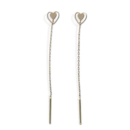 Gold Heart Tic Tac Earrings 18KT - FKJERN18KU3076