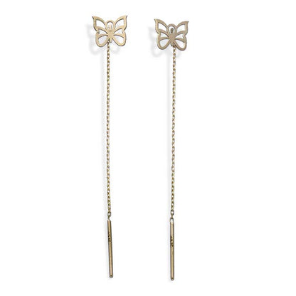 Gold Butterfly Tic Tac Earrings 18KT - FKJERN18KU3077