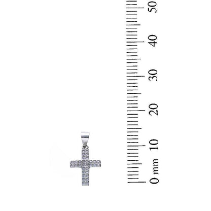 طقم قلادة من الفضة الإسترليني عيار 925 على شكل صليب (عقد وأقراط) - FKJNKLSTSLU2019