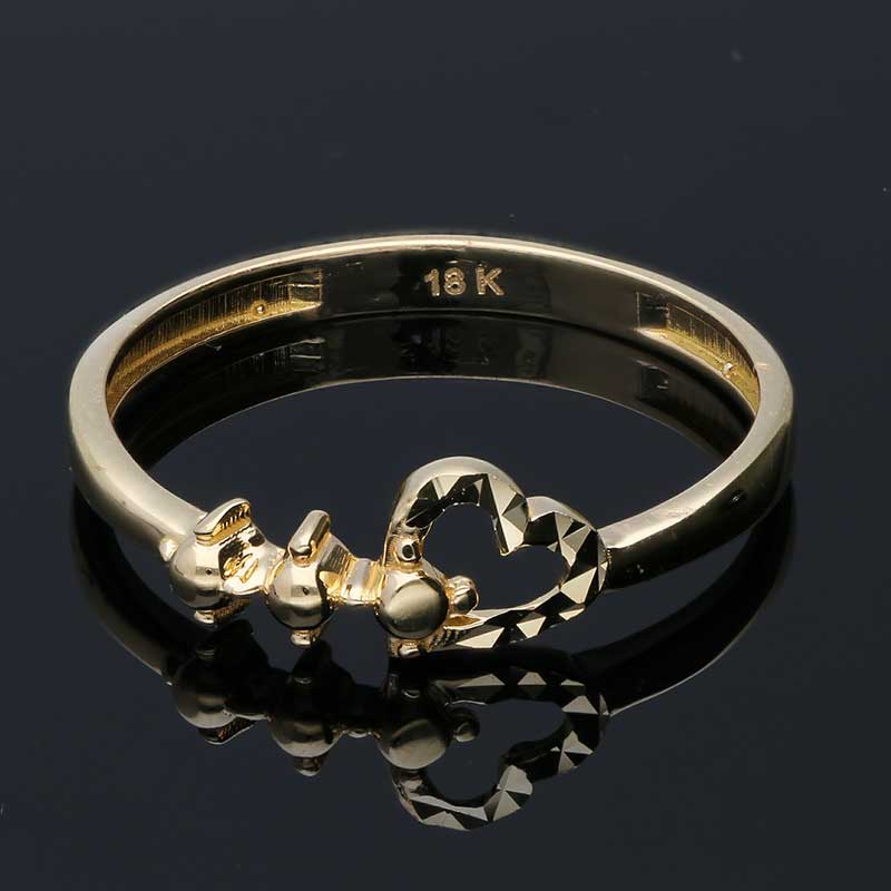 Gold Heart Shaped Ring 18KT - FKJRN18KU2026
