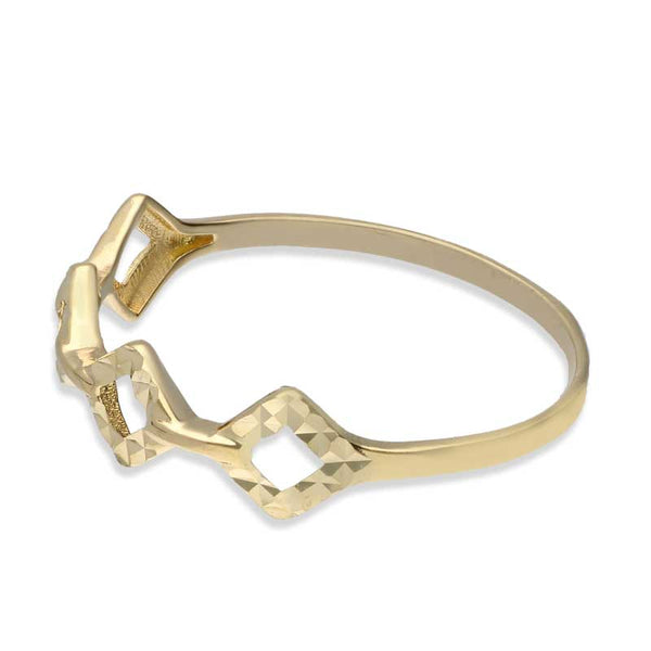 Gold Rhombus Shaped Ring 18KT - FKJRN18KU2021