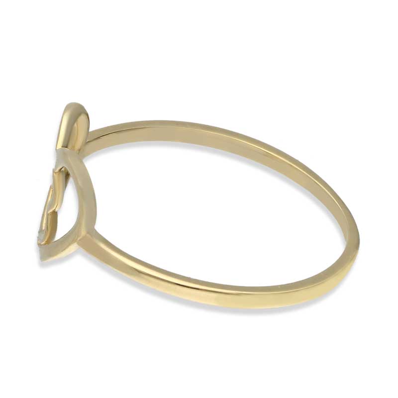 Gold Twin Hearts Shaped Ring 18KT - FKJRN18KU2019