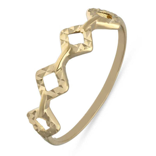 Gold Rhombus Shaped Ring 18KT - FKJRN18KU2021
