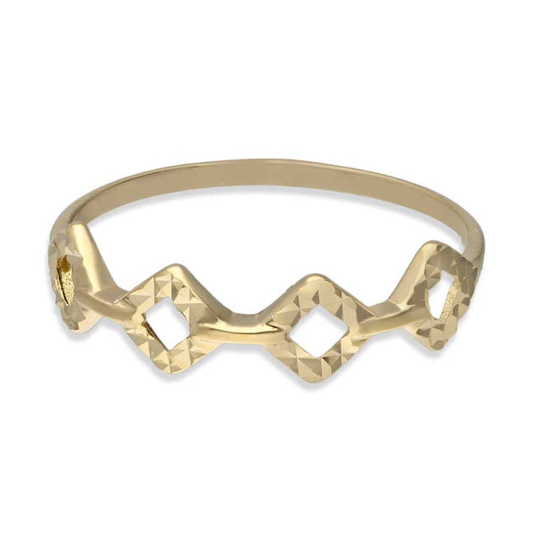 Gold Rhombus Shaped Ring 18KT - FKJRN18KU2021