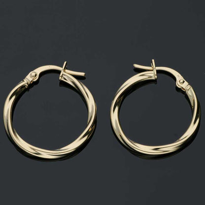 Gold Clip on Hoop Earrings 18KT - FKJERN18KU3090