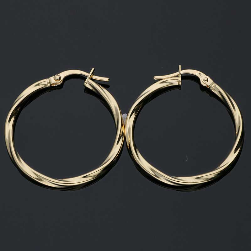 Gold Clip on Hoop Earrings 18KT - FKJERN18KU3091