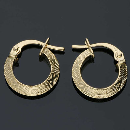 Gold Clip on Hoop Earrings 18KT - FKJERN18KU3086