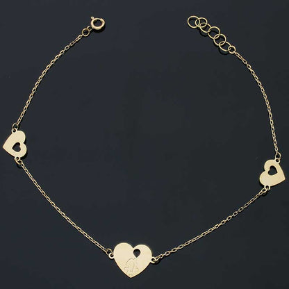 Gold Hearts Bracelet 18KT - FKJBRL18KU1033