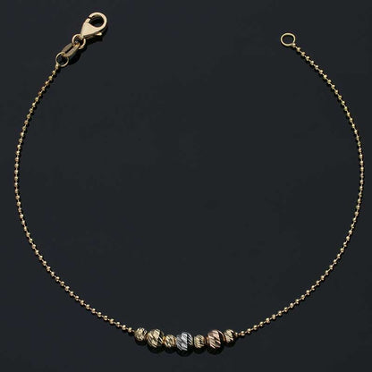 Trio Tone Gold Beads Bracelet 18KT - FKJBRL18KU1037