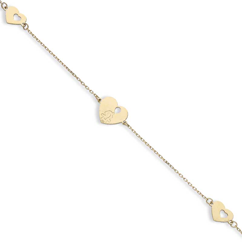Gold Hearts Bracelet 18KT - FKJBRL18KU1033