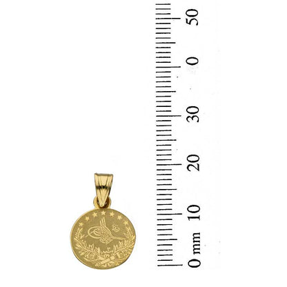 Gold Coin Shaped Pendant 18KT - FKJPND18KU1092