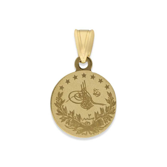 Gold Coin Shaped Pendant 18KT - FKJPND18KU1092