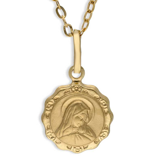 Gold Necklace (Chain with Mother Mary Pendant) 18KT - FKJNKL18KU1094