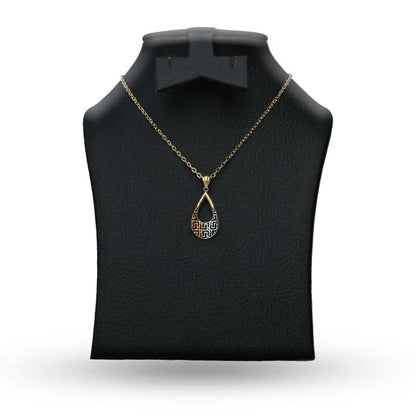 Dual Tone Gold Necklace (Chain with Pear shaped Pendant) 18KT - FKJNKL18KU1090