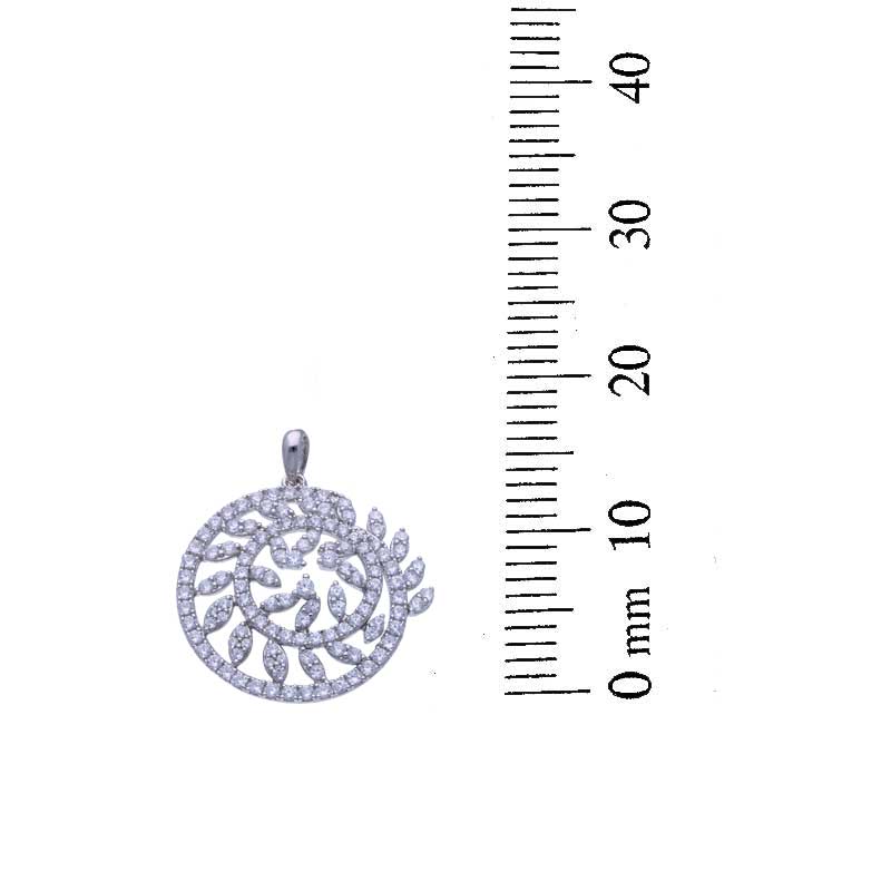 Sterling Silver 925 Flower Shaped Pendant Set (Necklace, Earrings and Ring) - FKJNKLSTSLU2027