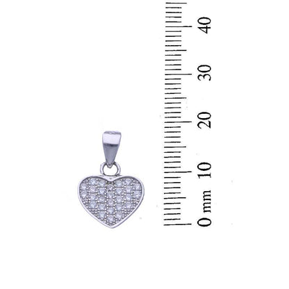 Sterling Silver 925 Heart Pendant Set (Necklace and Earrings) - FKJNKLSTSLU2021