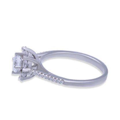 Sterling Silver 925 Flower Pendant Set (Necklace, Earrings and Ring) - FKJNKLSTSLU2023