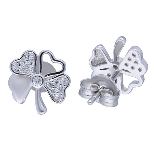 Sterling Silver 925 Flower Stud Earrings - FKJERNSLU3104