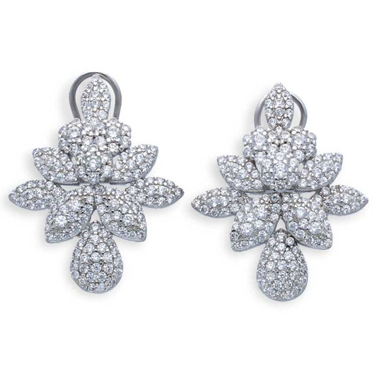 Sterling Silver 925 Flower Stud Earrings - FKJERNSLU3106