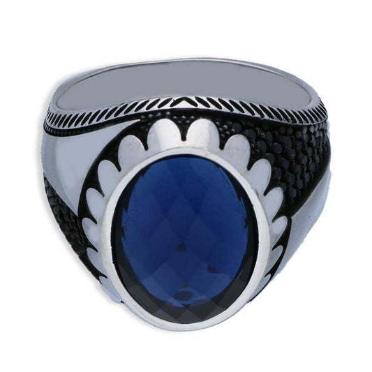 Sterling Silver 925 Men's Solitaire Ring - FKJRNSLU2036