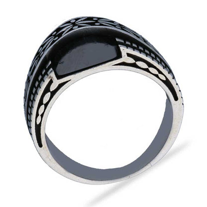 خاتم سوليتير من الفضة الإسترليني عيار 925 للرجال - FKJRNSLU2044