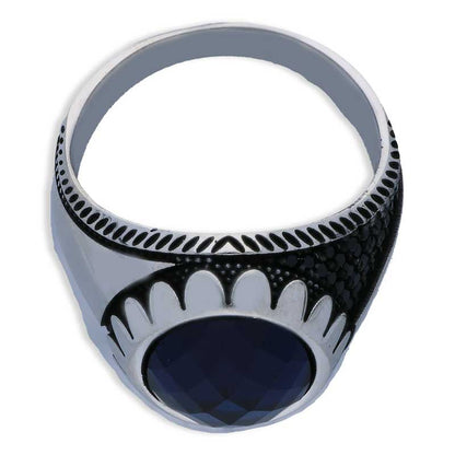 Sterling Silver 925 Men's Solitaire Ring - FKJRNSLU2036