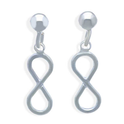 Sterling Silver 925 Hanging Infinity Drop Earrings - FKJERNSLU3116