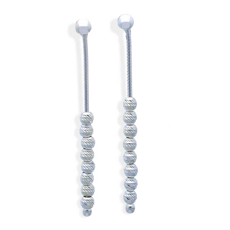 Sterling Silver 925 Beads Drop Earrings - FKJERNSLU3122