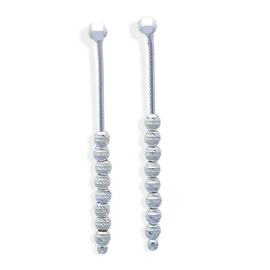 Sterling Silver 925 Beads Drop Earrings - FKJERNSLU3122