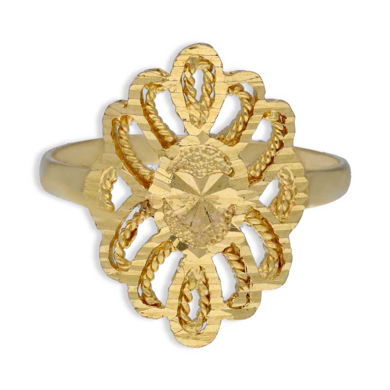 Gold Flower Shaped Ring 22KT - FKJRN22KU2051
