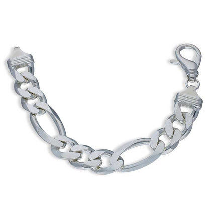 Sterling Silver 925 Men's Figaro Bracelet - FKJBRLSLU1039