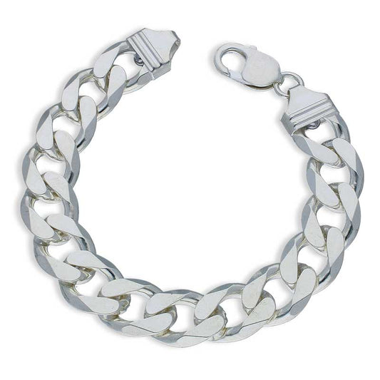 Sterling Silver 925 Men's Curb Bracelet - FKJBRLSLU1041