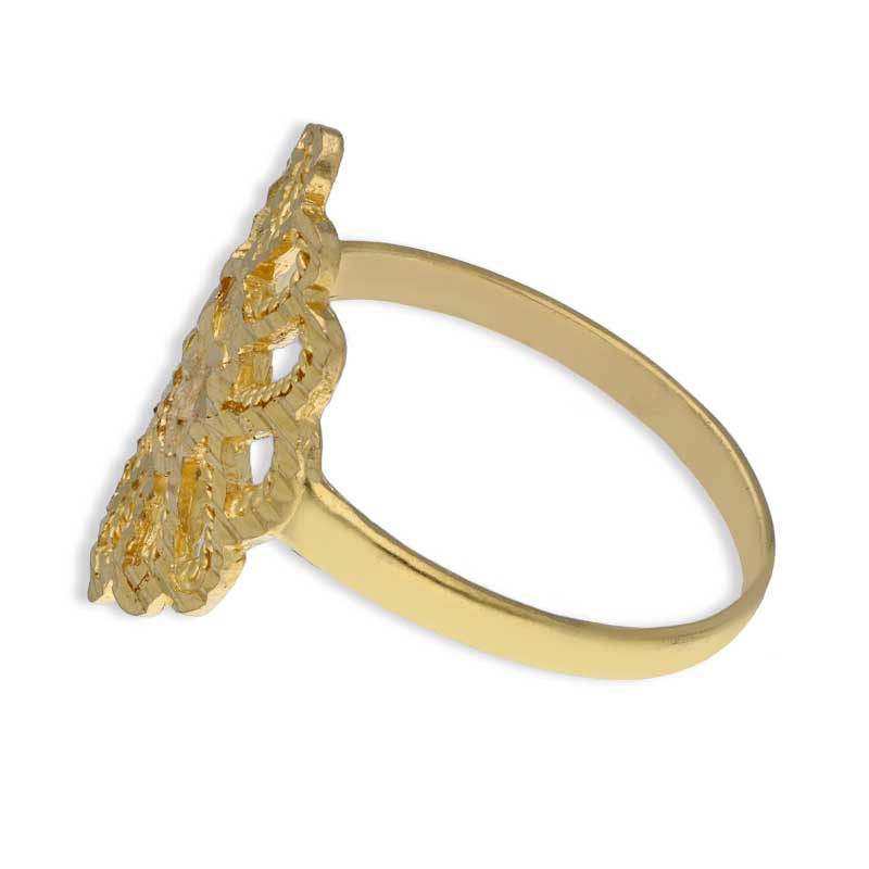 Gold Flower Shaped Ring 22KT - FKJRN22KU2051
