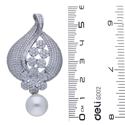 Sterling Silver 925 Leaf Shaped Pendant Set (Necklace, Earrings and Ring) - FKJNKLSTSLU2031