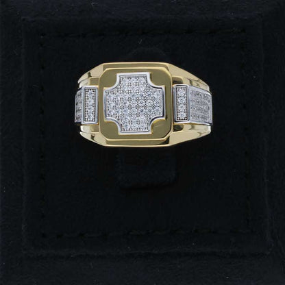 Sterling Silver 925 Men's Gold Plated Ring - FKJRNSLU2053