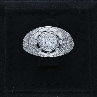 Sterling Silver 925 Round Shaped Men's Ring - FKJRNSLU2065