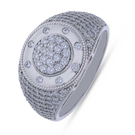Sterling Silver 925 Round Shaped Men's Ring - FKJRNSLU2065