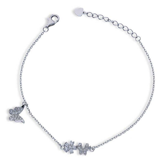 Sterling Silver 925 Butterfly Bracelet - FKJBRLSLU1057