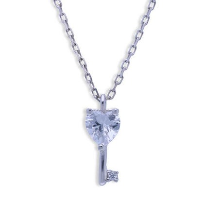 Sterling Silver 925 Key Necklace - FKJNKLSLU1106