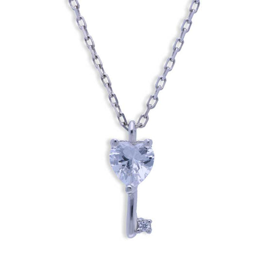 Sterling Silver 925 Key Necklace - FKJNKLSLU1106
