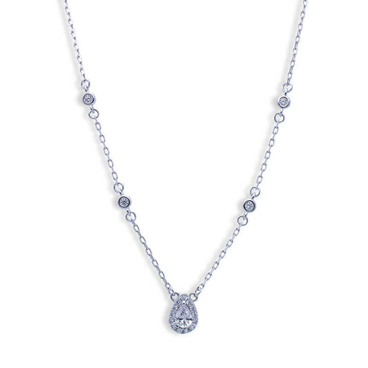 Sterling Silver 925 Pear Shaped Necklace - FKJNKLSLU1110
