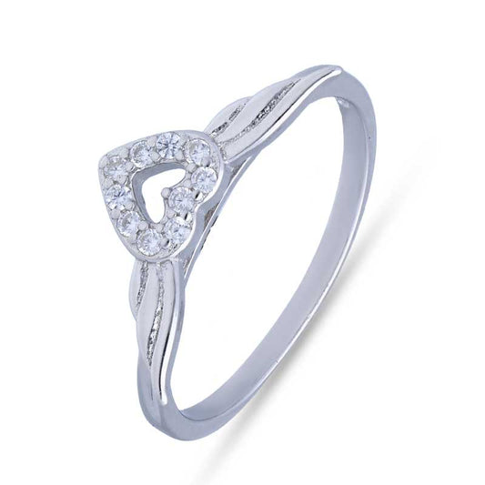 Sterling Silver 925 Heart Shaped Ring - FKJRNSLU2069
