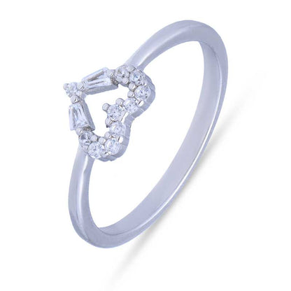Sterling Silver 925 Heart Shaped Ring - FKJRNSLU2072