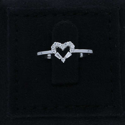 Sterling Silver 925 Heart Shaped Ring - FKJRNSLU2072