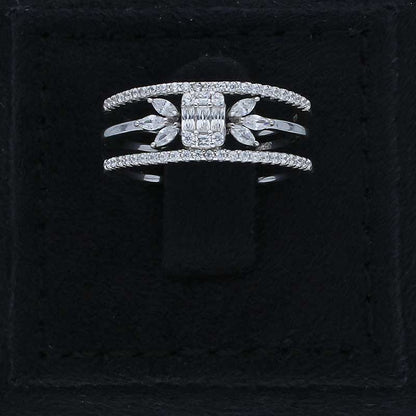 Sterling Silver 925 Leaf Shaped Ring - FKJRNSLU2073