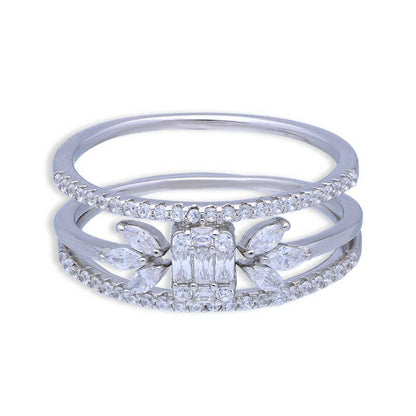 Sterling Silver 925 Leaf Shaped Ring - FKJRNSLU2073